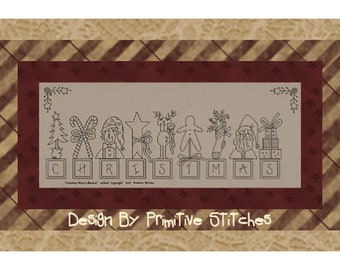 Christmas Block-E-PATTERN-Primitive Stitchery-Instant Download-by Primitive Stitches