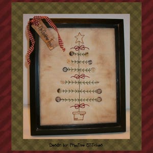 The Button Tree-Primitive Stickerei E-PATTERN-Instand Download