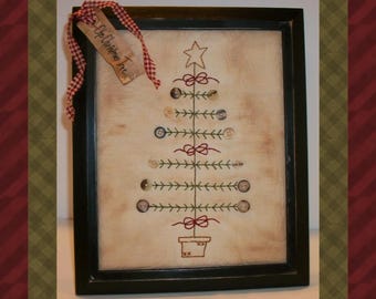 The Button Tree-Primitive Stitchery E-PATTERN-Instant Download