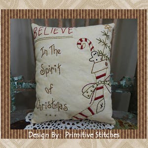 Believe-In The Spirit of Christmas --Primitive Stitchery E-PATTERN by Primitive Stitches-Sofortdownload