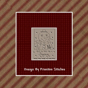 NEW-Snowman-Primitive Stitchery  E-PATTERN by Primitive Stitches-Instant Download