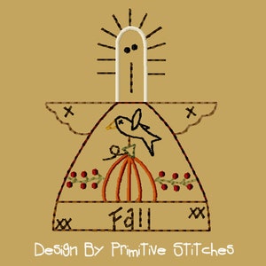 MACHINE EMBROIDERY-Fall Mini Angel-4X4-CW-Instant Download