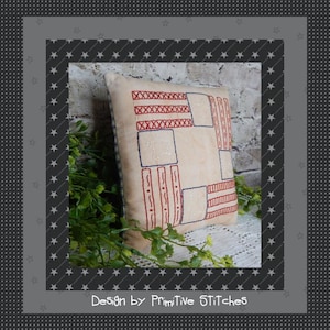 Our Flag Candle Mat-Primitive Candle Mat Stitchery Pattern-E-PATTERN--Instant Download