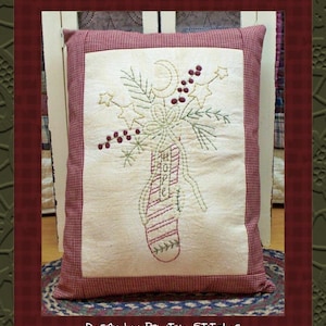 Hope Stocking--Primitive Stitchery E-PATTERN by Primitive Stitches-Instant Download
