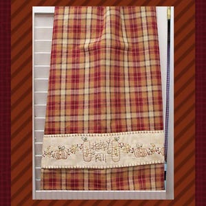 Happy Fall Towel Band-Primitive Stitchery  E-PATTERN-Instant Download