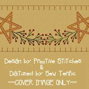 MACHINE EMBROIDERY-Berry Star Garland Towel Band-Motif-5x7 Split (3 parts) Immediate Download