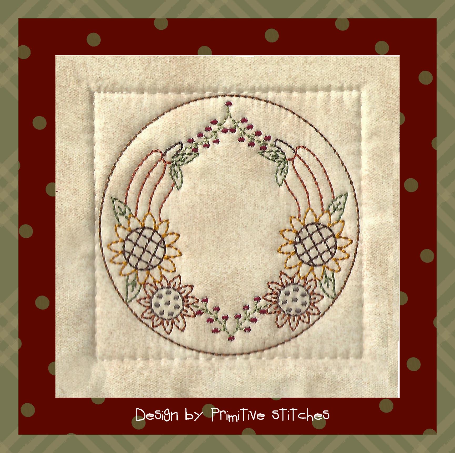 NEW-MACHINE Embroidery-sunflower Harvest Candle Mat-8-inch