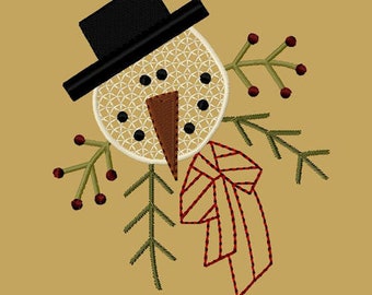 NEW MACHINE EMBROIDERY-Snowman Flurry-5x7-Instant Download