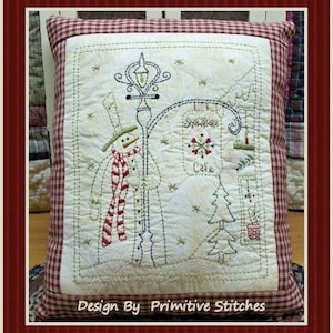 Snowflake Cafe-Primitive Stitchery E-PATTERN-Instand Download