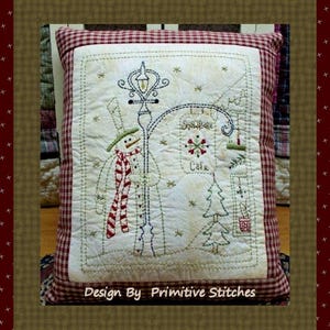 Snowflake Cafe-Primitive Stitchery E-PATTERN-Instant Download