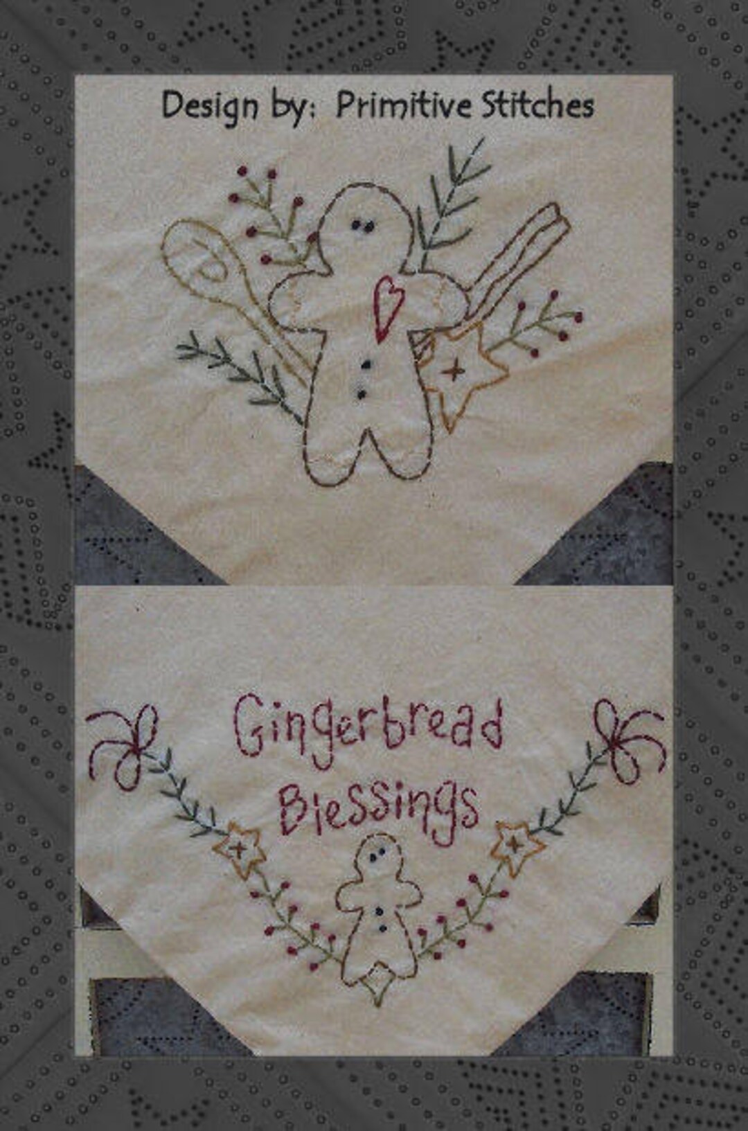 Gingerbread Blessings Bread Cloth Pattern-primitive Stitchery E-PATTERN ...