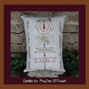 NIEUW-Herfst-Pumpkin 4 Sale-Primitive Stitchery E-PATTERN van Primitive Stitches-Directe download