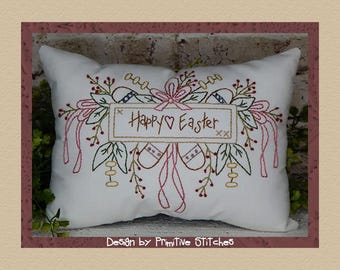 Happy Easter-Primitive Stitchery  E-PATTERN by Primitive Stitches-Instant Download