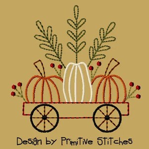 HAFT MASZYNOWY – Mały czerwony wózek z dyniami – 4X4 – CW