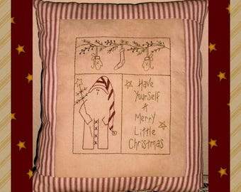 Merry Little Christmas Sampler-Primitive Stitchery  E-PATTERN by Primitive Stitches-Instant Download