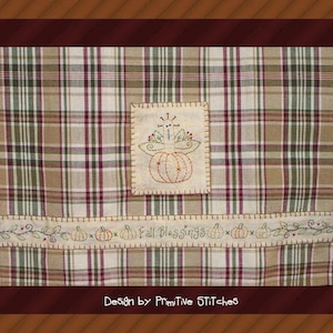 Toalha de mão Fall Blessings - Misture ou combine - Primitive Stitchery E-PATTERN da Primitive Stitches - Download instantâneo