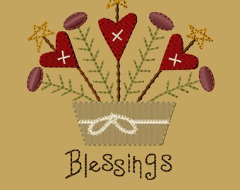 MACHINE EMBROIDERY-Heartfelt Blessings-5x7-Fill-Instant Download