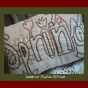 Folk Art Spring-Primitive Stitchery E-PATTERN-by Primitive Stitches-Instant Download