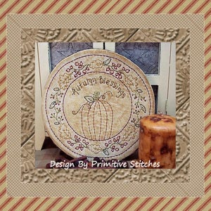 Autumn Blessings Candle Mat van primitieve steken--primitieve stitchery e-patroon--direct downloaden