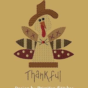 MACHINE EMBROIDERY-Thankful Turkey 5x7-fill-Instant Download