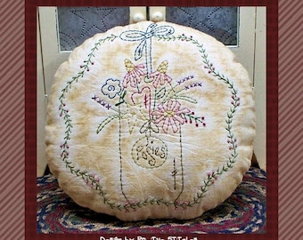 Posies-Primitive Stitchery E-PATTERN-by Primitive Stitches-Instant Download