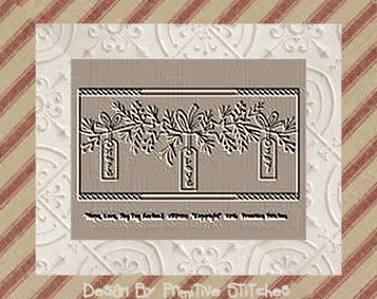 Hope, Love, Joy Tag Garland-E-PATTERN-Primitive Stitchery-Instant Download-by Primitive Stitches