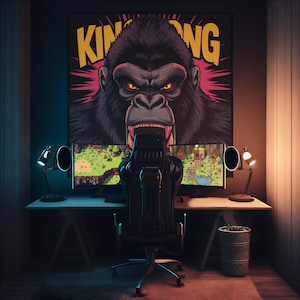 Gorilla Art Print Digital Art Print | Bold Pop Art Poster for Wall Decor