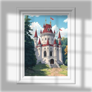 Fairy Tale Castle Digital Wall Art – Dreamy Fantasy Landscape Printable Decor