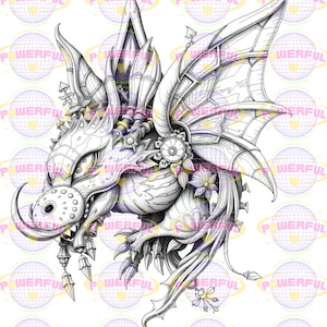 Mythical Dragon Beast - Digital Download for Tattoo Stencils, Coloring Pages & Fantasy Graphic Design
