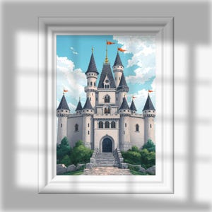 Whimsical Castle Digital Art | Fairytale Wall Decor | Printable Fantasy Art