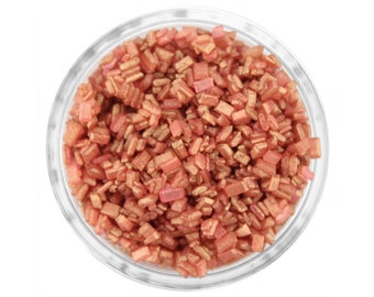 Pearly Rose Gold Chunky Sugar - rose gold pearlescent sugar crystals sprinkles for decorating cupcakes, cakes, cake pops, and cookies
