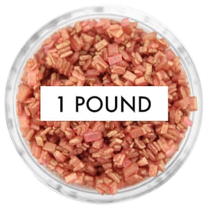 Pearly Rose Gold Chunky Sugar -1 Pound- rose gold pearlescent sugar crystals sprinkles, decorating cupcakes, cakes, cake pops, and cookies