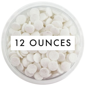 White Shimmer Confetti Dot Sprinkles 12 Unze - hübsche perlmuttfarbene weiße Tupfenstreusel zum Dekorieren von Cupcakes, Kuchen, Keksen