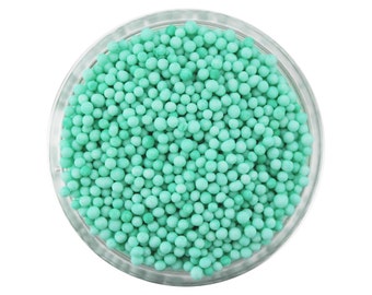 Mint Green Non-Pareils - tiny pretty pastel green sprinkles for decorating cupcakes, cakes, cakepops, cookies, and ice cream