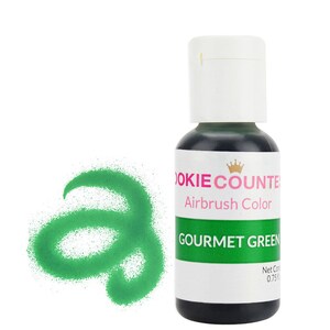 Gourmet Green Airbrush Color .75 OZ - Highly pigmented gourmet green airbrush coloring with superior coloring strength and spray-ability.