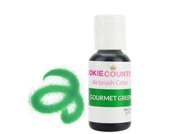 Gourmet Green Airbrush Color .75 OZ - Highly pigmented gourmet green airbrush coloring with superior coloring strength and spray-ability.