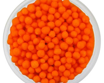 Deep Vivid Orange Nonpareils, Round Cake Decoration, Tiny Edible Topping