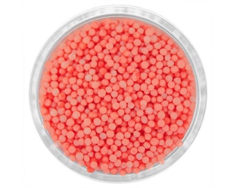 Coral Nonpareils - pretty tiny salmon pink coral sprinkles for decorating cupcakes, cakes, cakepops, cookies, and ice cream
