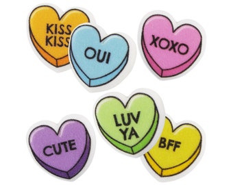 Sweet Chat Sugars Assortment- edible candy hearts for topping cakes, cookies, and cupcakes