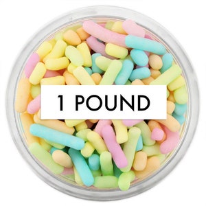 Pastel Rainbow Jimmies 1 LB - pastel rainbow sprinkles for cookies, cupcakes, and cakes