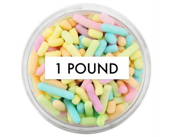 Pastel Rainbow Jimmies 1 LB - pastel rainbow sprinkles for cookies, cupcakes, and cakes