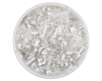 Pearl White Edible Glitter Flakes - sparkly pearly white glittery sprinkles for cakes, cupcakes, and cookies