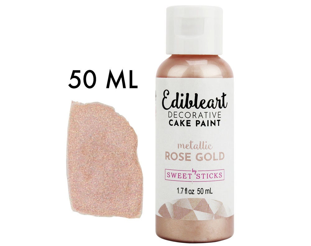 Rose Gold Metallic Edible Paint 50 ML Edible Art Paint,, 59 OFF