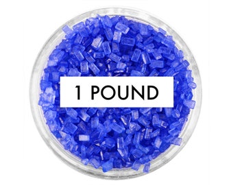 Royal Blue Chunky Sugar 1 Pound - royal blue sugar crystals sprinkles for decorating cupcakes, cakes, cakepops, and cookies