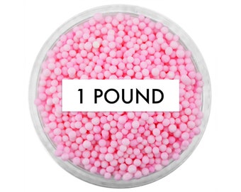 Light Pink Non-Pareils BULK (1lb) - tiny pastel pink sprinkles for decorating cupcakes, cakes, cakepops, cookies, and ice cream