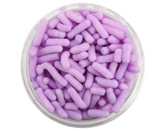 Light Purple Jimmies - pastel lavender sprinkles for decorating cupcakes, cakes, cakepops, cookies, and ice cream