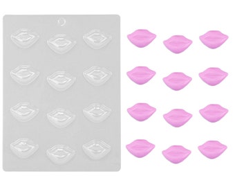 Small Smiling Lips Chocolate Mold - A fun small smiling lips mold for use with candy melts and chocolate.