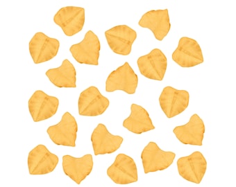 Gold Icing Leaves - Little gold icing leaves, made from royal icing, compliment icing flowers and roses perfectly!