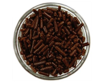 Chocolate Brown Jimmies - chocolate brown sprinkles for decorating cupcakes, cakes, cakepops, cookies, and ice cream