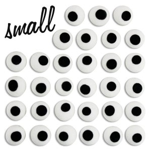 Small White Royal Icing Eyes - 50 tiny edible royal icing eyes for decorating halloween, animal, or people cookies, cupcakes, and cakepops